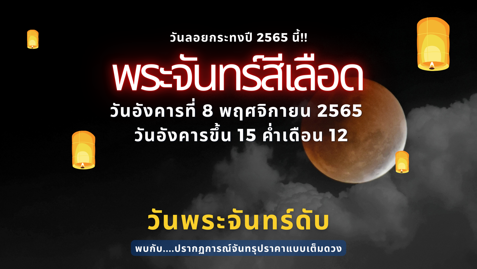 ปรากฏการณ์จันทรุปราคาหรือความเชื่อทางโหราศาสตร์เรียกว่าราหูอมจันทร์